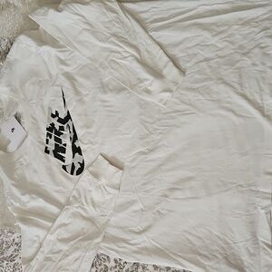 Nike Men's 3XL Camo Swoosh White Long Sleeve Cotton Shirt